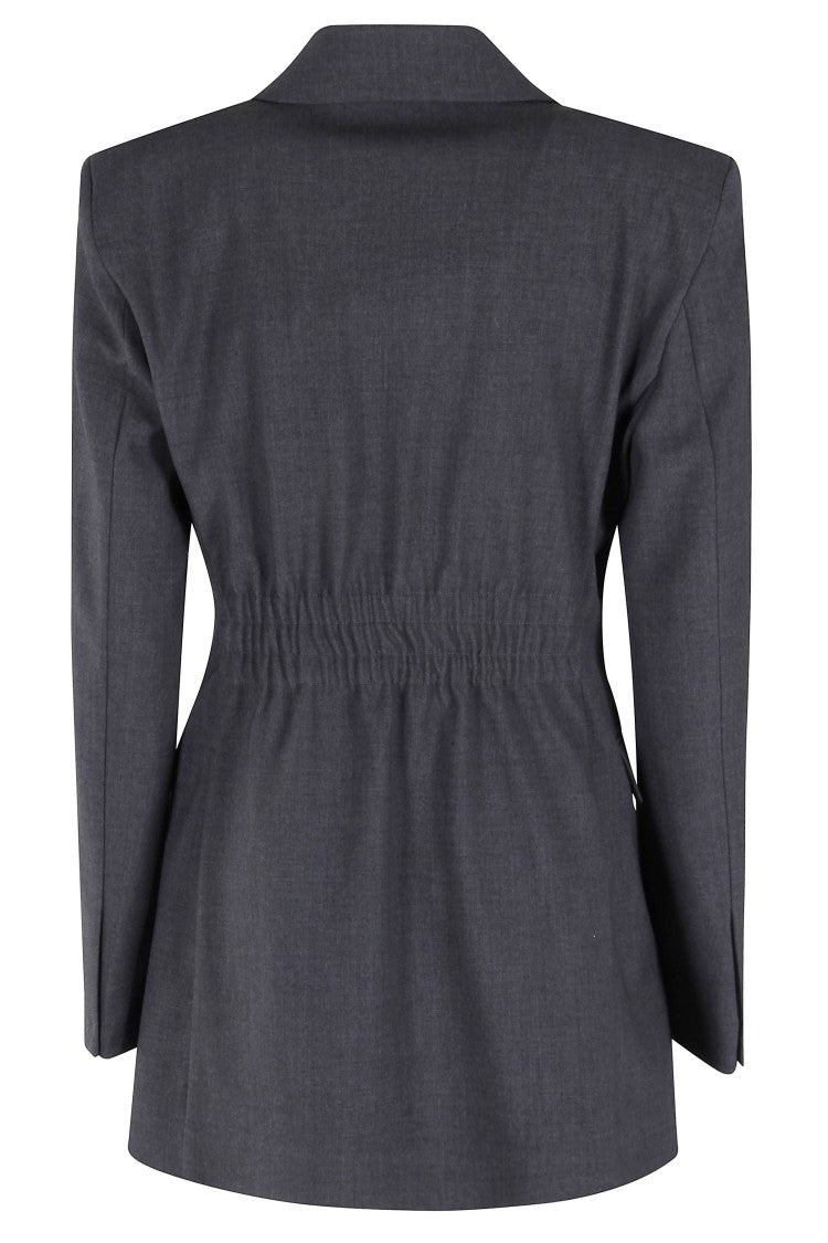 Pinko Tailored Dark Grey Blazer With Notched Lapels