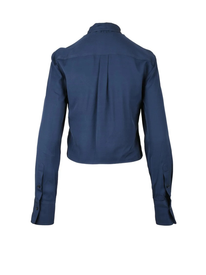 Stella Mccartney Blue Viscose Women's Short Viscose Shirt
