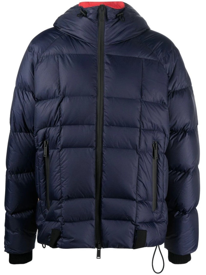 Dsquared2 Quilted Blue Puffer Jacket With Adjustable Hem