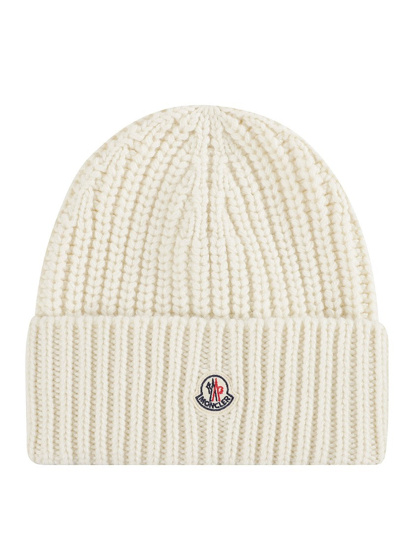 Moncler Ribbed Knit Beanie With Fold-Over Cuff