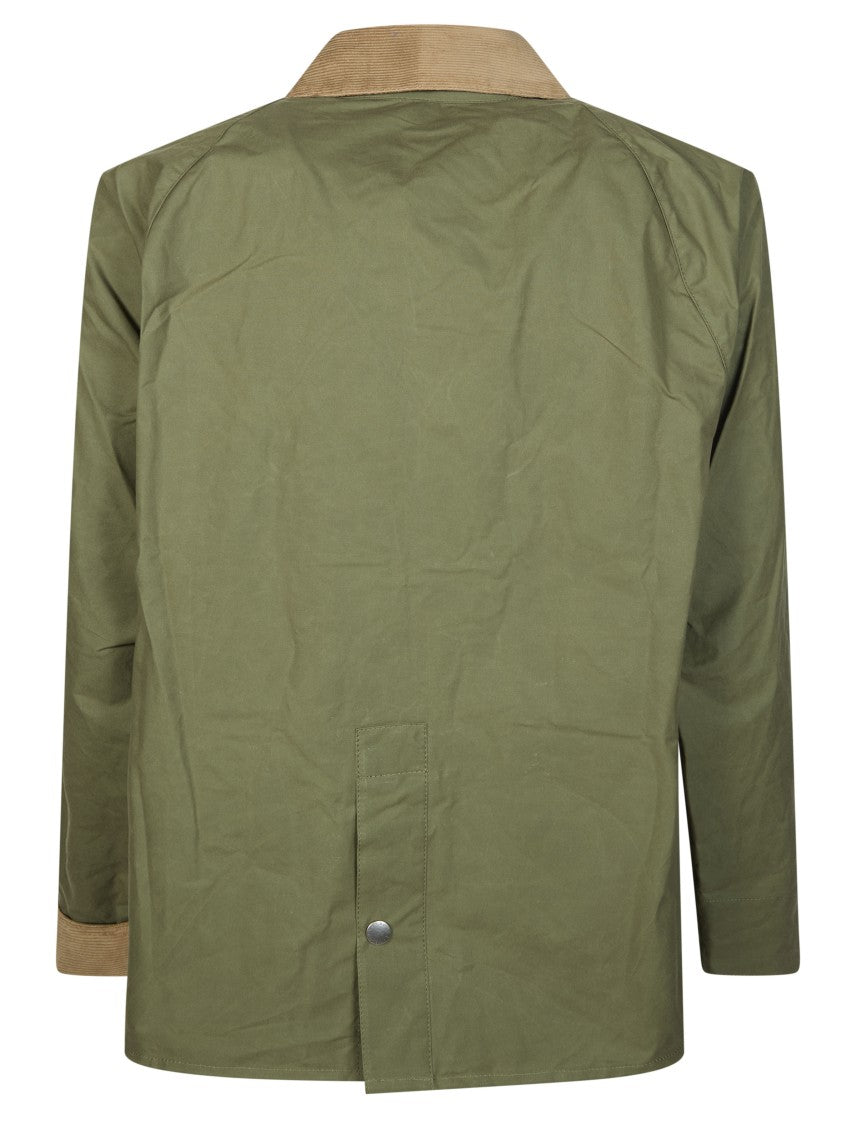 Barbour X Paul Smith Sgr Bedale Olive Green Corduroy-Trim Cotton Jacket