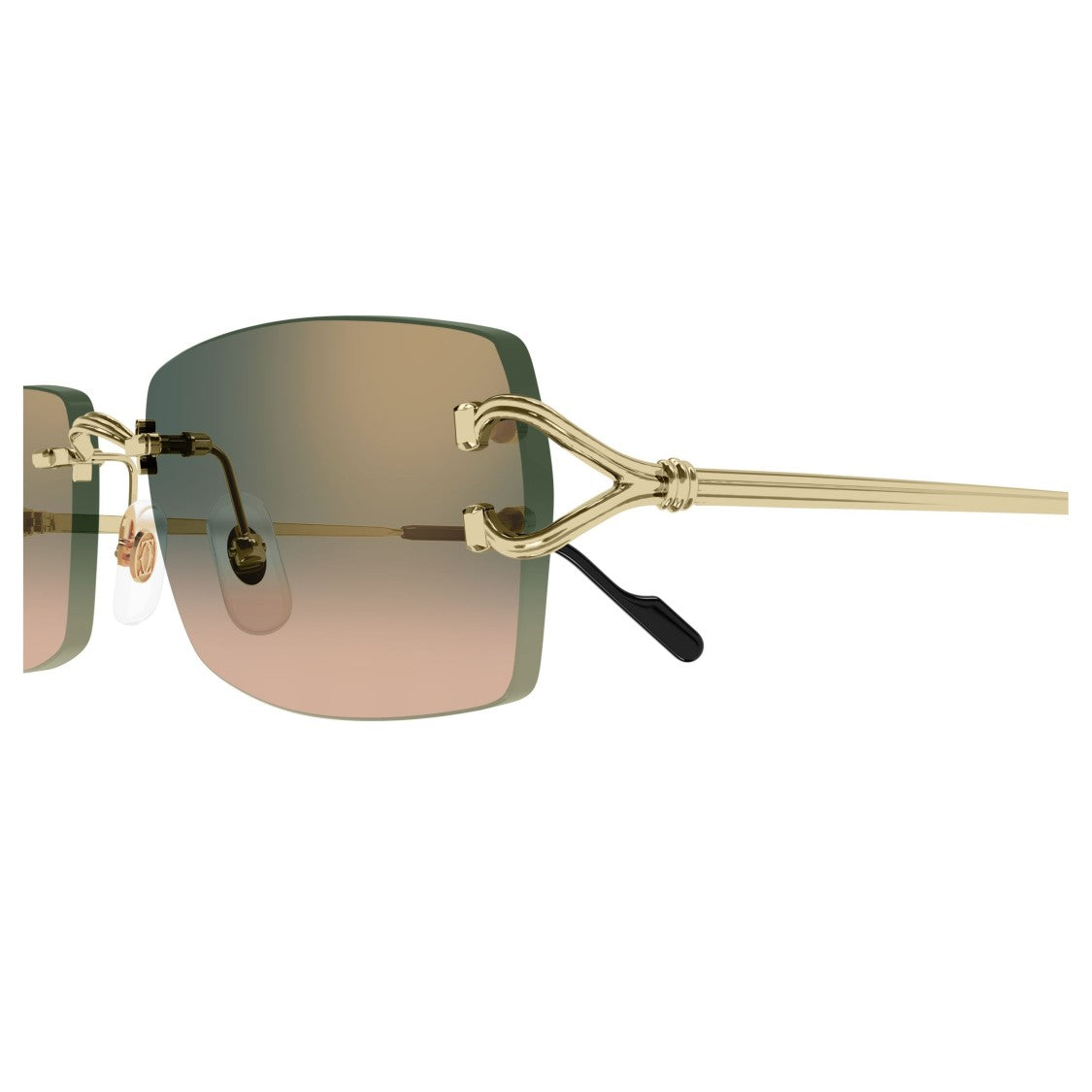 Cartier Rimless Sunglasses With Rectangular Gradient Lenses