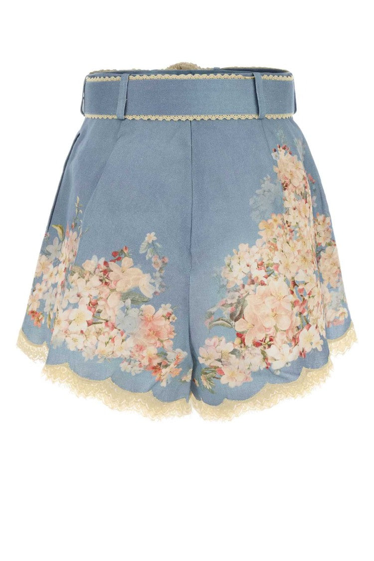 Zimmermann Printed Linen Cascadian Shorts