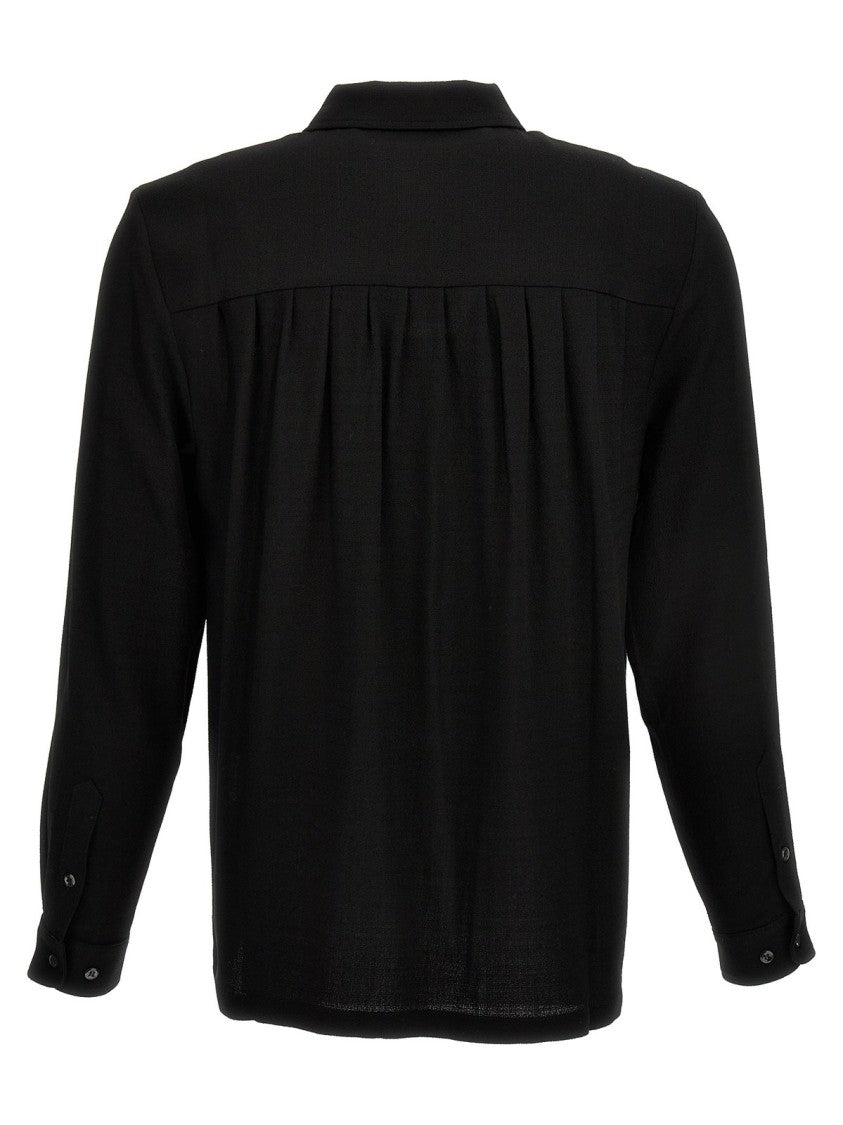 Séfr Long-Sleeve Black Casual Shirt With Classic Collar And Minimalist Design