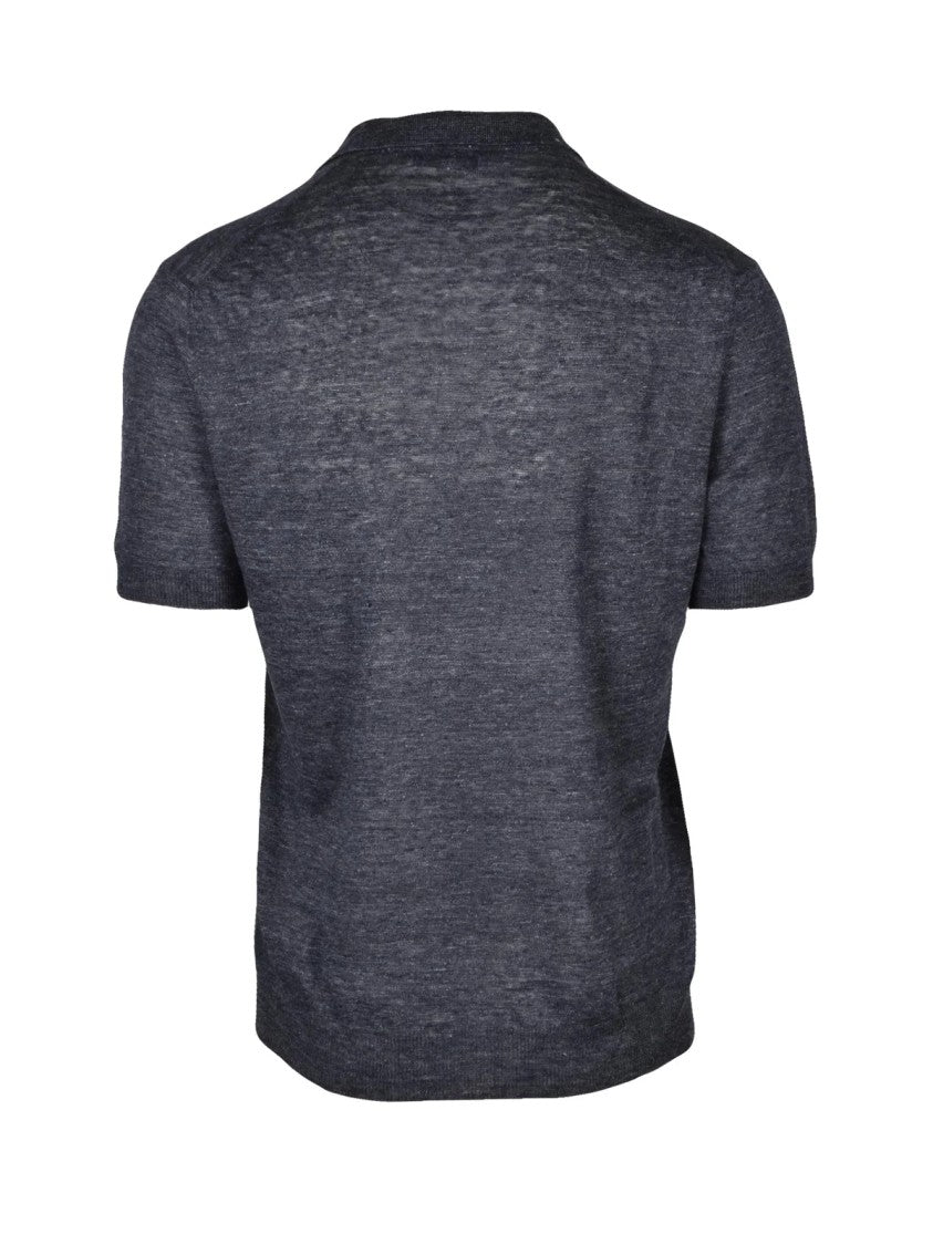 Gran Sasso Lightweight Knit Polo With Classic Collar And Textured Finish