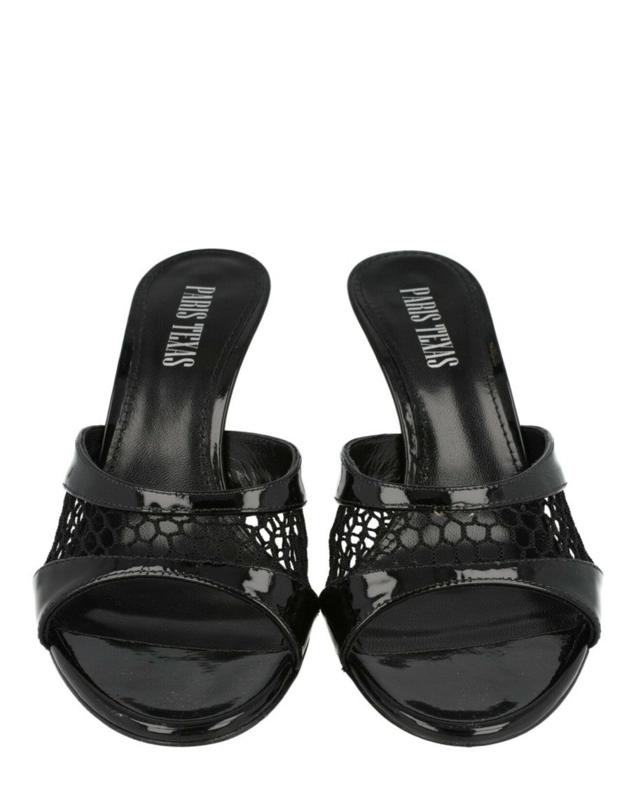 Paris Texas Lidia Patent Leather And Mesh Mules