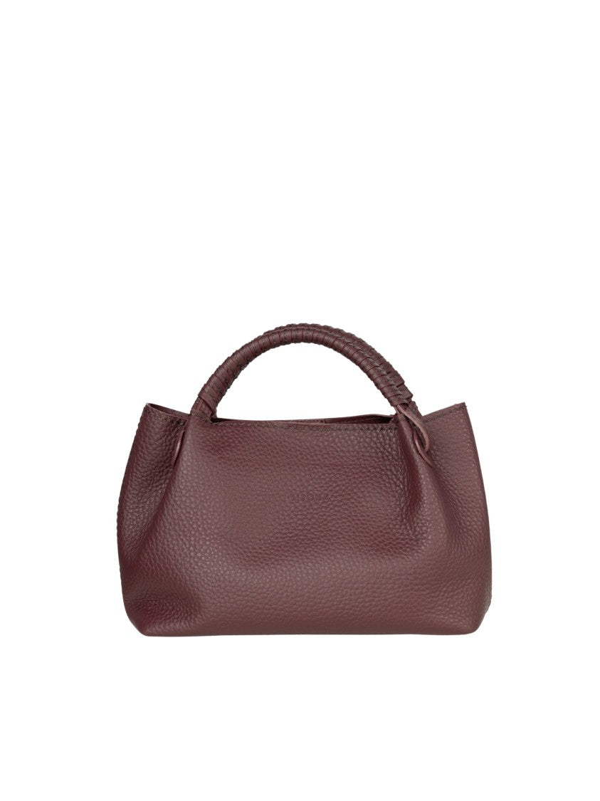 Visona` Queen Pebbled Burgundy Handbag