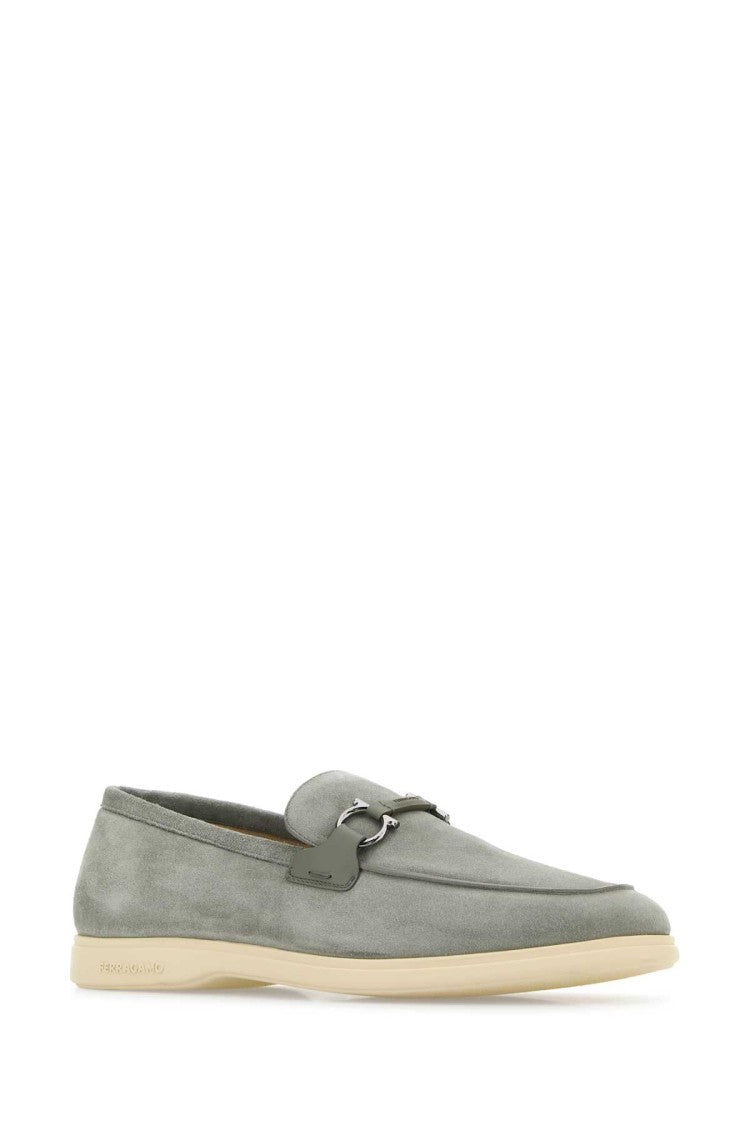 Salvatore Ferragamo Grey Suede Cosimo Loafers