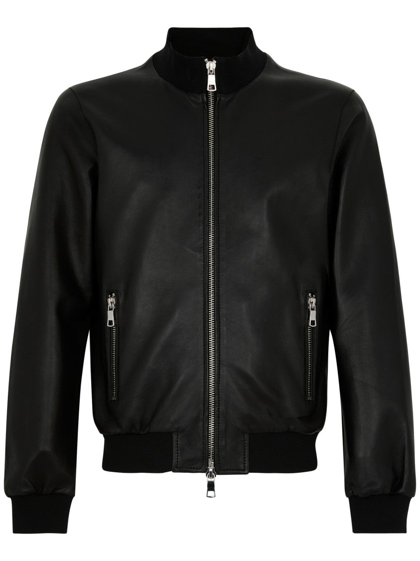 The Jack And Jackie Leathers Bomber Jacket With Smooth Leather Finish