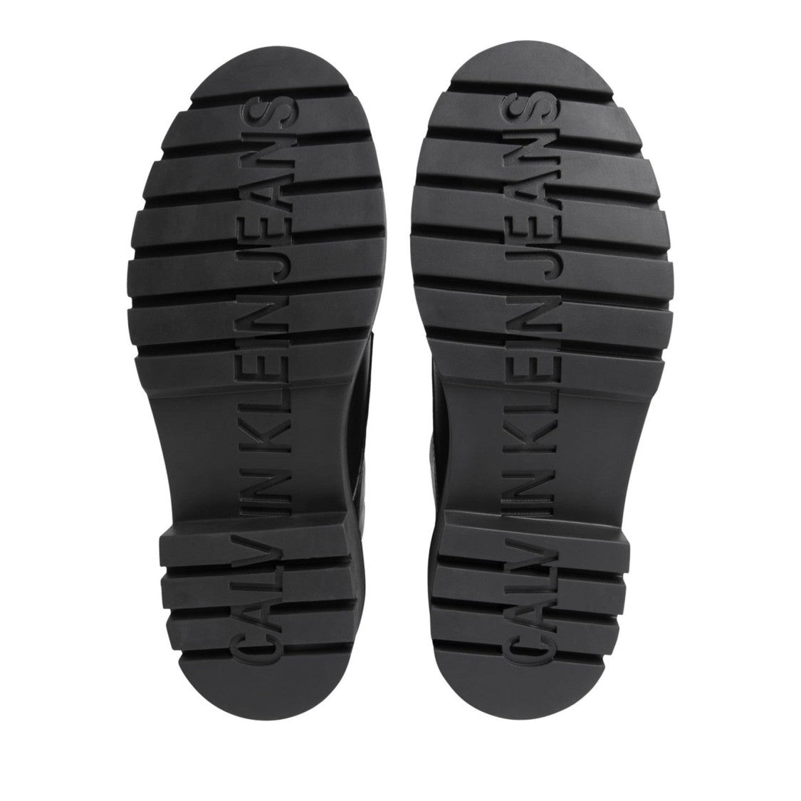 Calvin Klein Jeans Black Chunky Sole Leather Combat Boots
