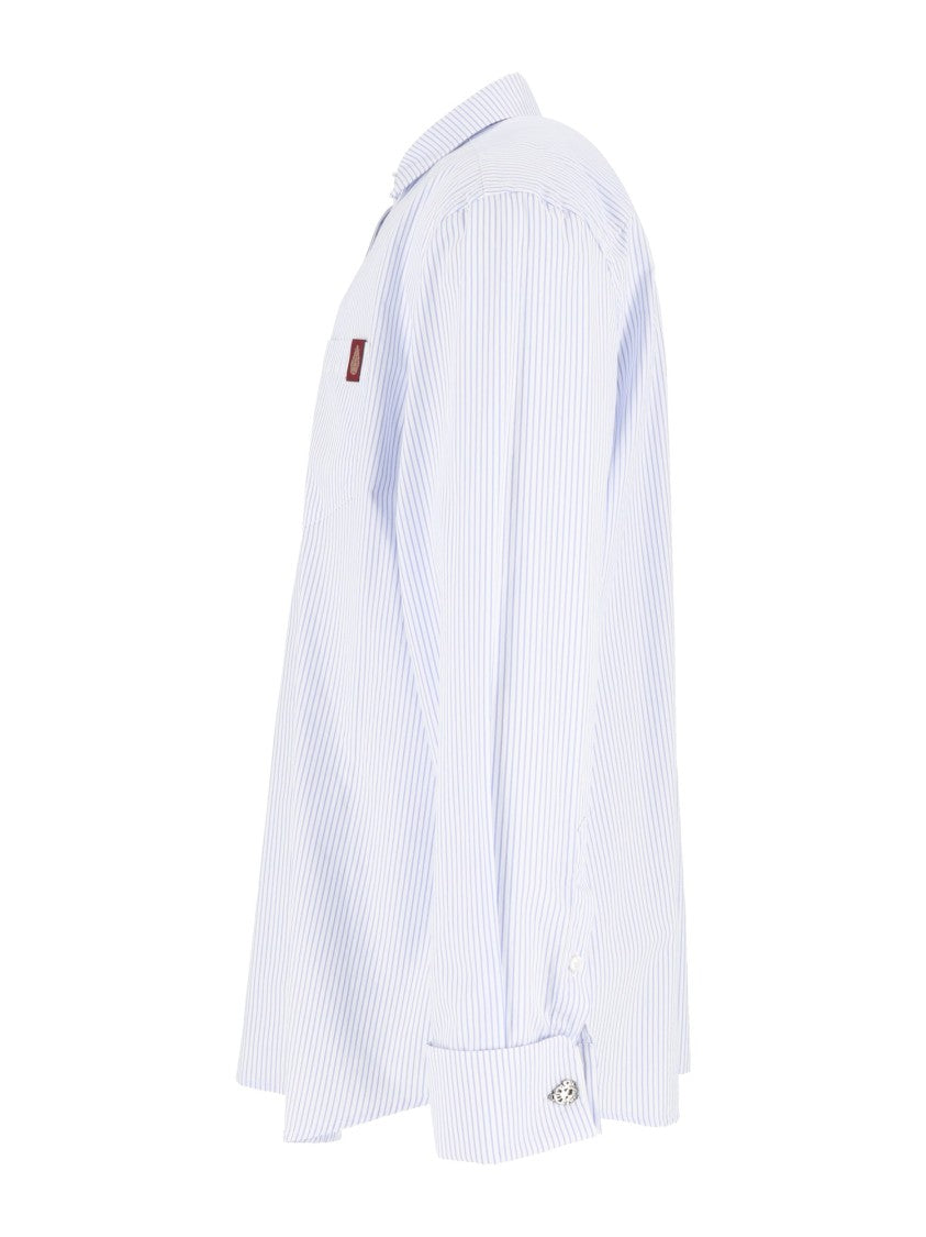 Dondup Light Blue Pinstripe Long-Sleeved Shirt