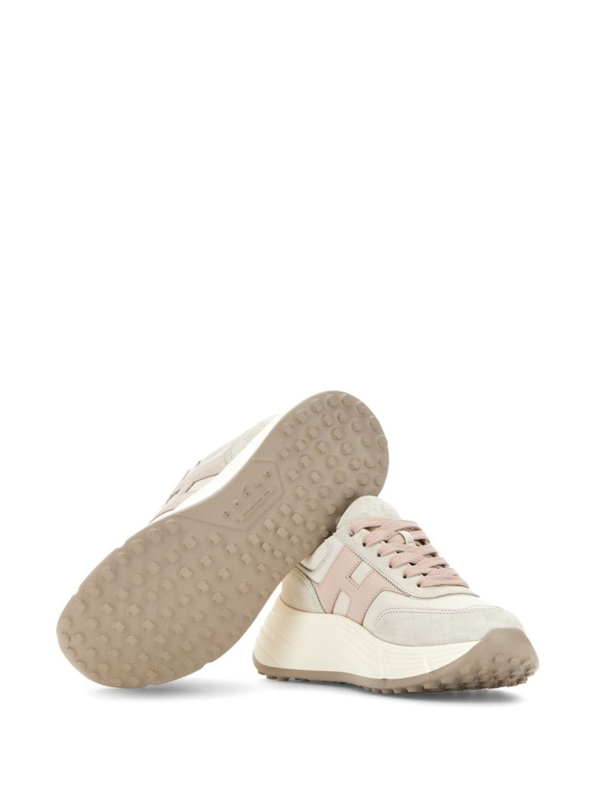 Hogan Beige Sneakers With Textured Upper And Sole