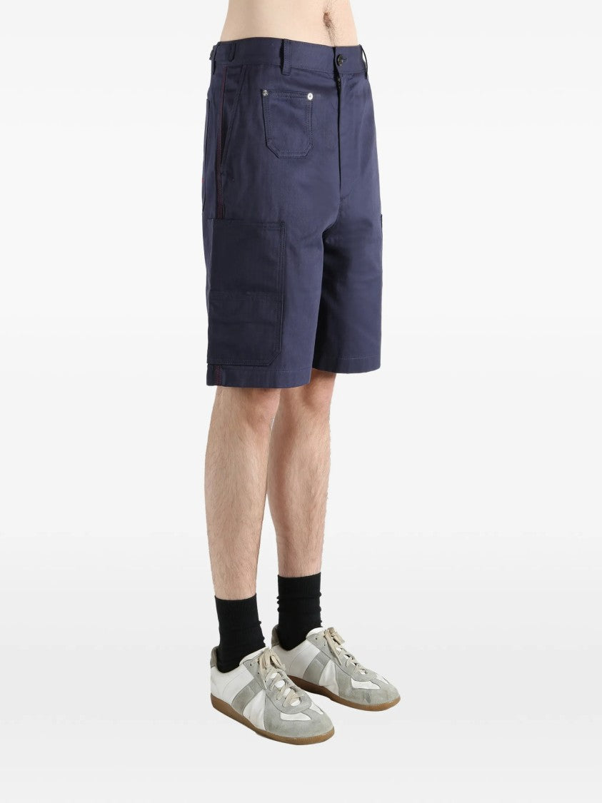 Givenchy Structured Denim Patch Pocket Cotton Shorts