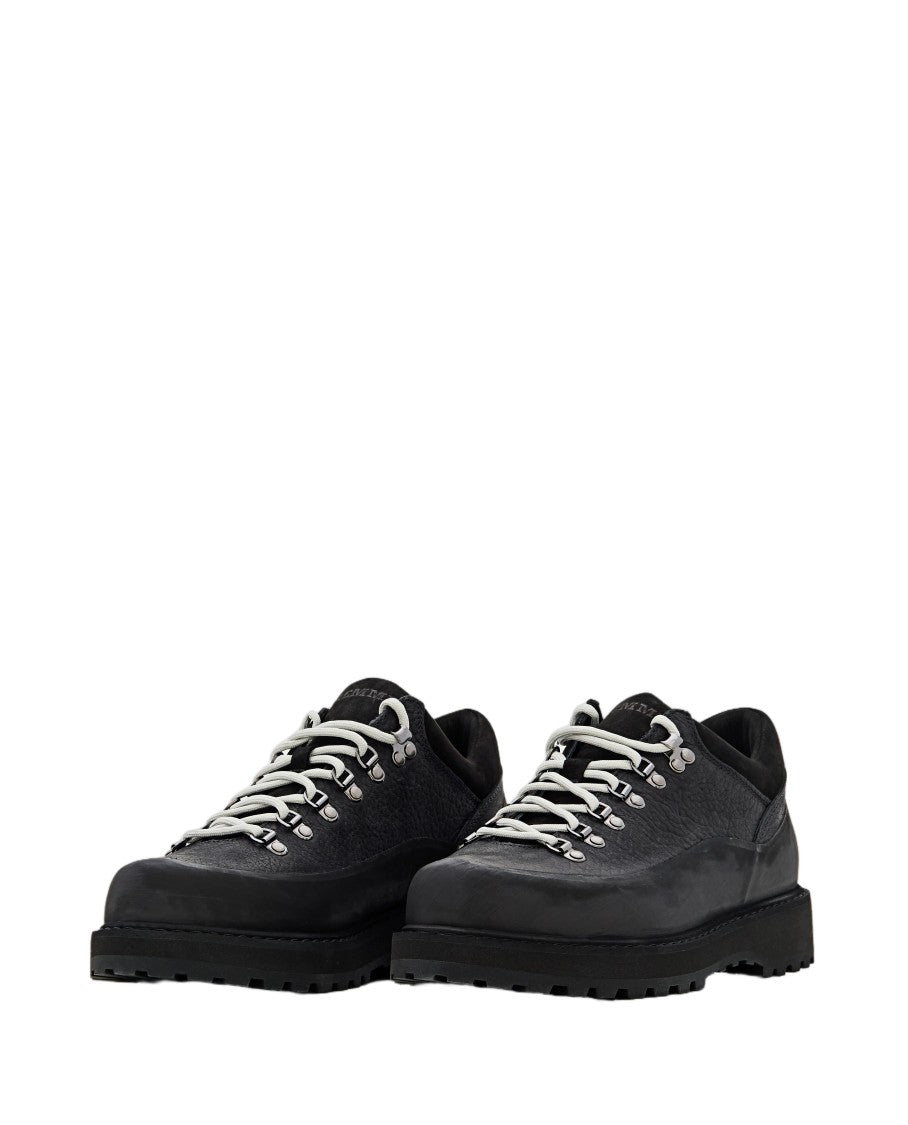 Diemme Black Cornaro Worked Suede Low-Top Sneakers