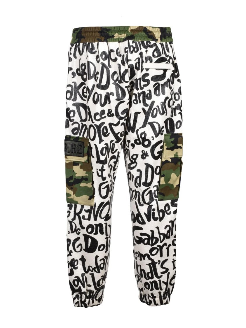Dolce & Gabbana Patchwork Design Trousers With Camouflage Cargo Pockets