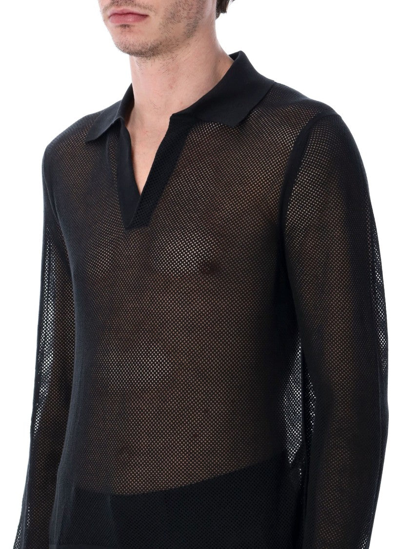 Tom Ford Mesh Cotton Silk V Neck