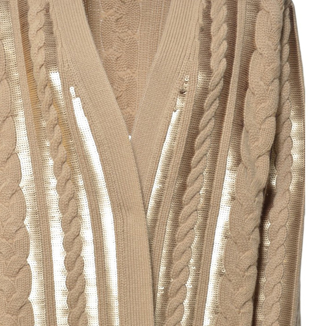 Max Mara Sequined Mirco Cardigan In Wool And Cashmere