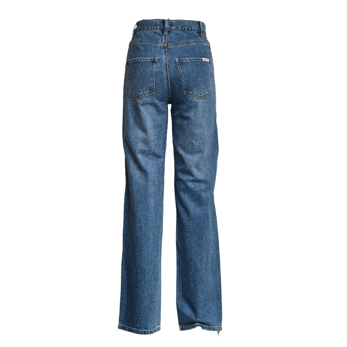 Self-Portrait Rhinestone Embellished Straight-Leg Jeans