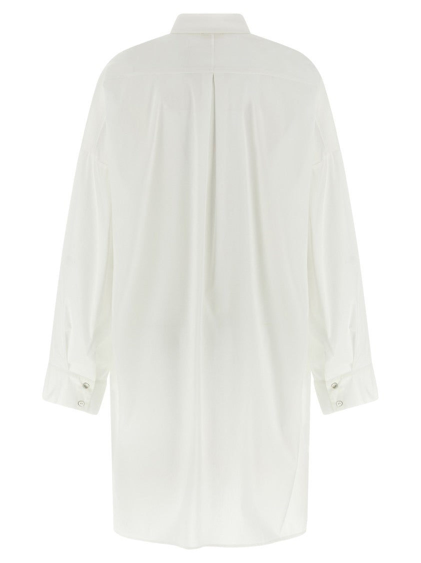 Di.La3 Pari' Relaxed Oversize White Silk Shirt
