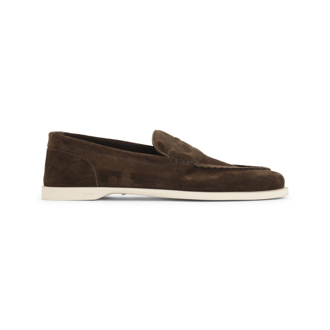 John Lobb Dark Brown Suede Leather Pace Oval Flexi Loafers