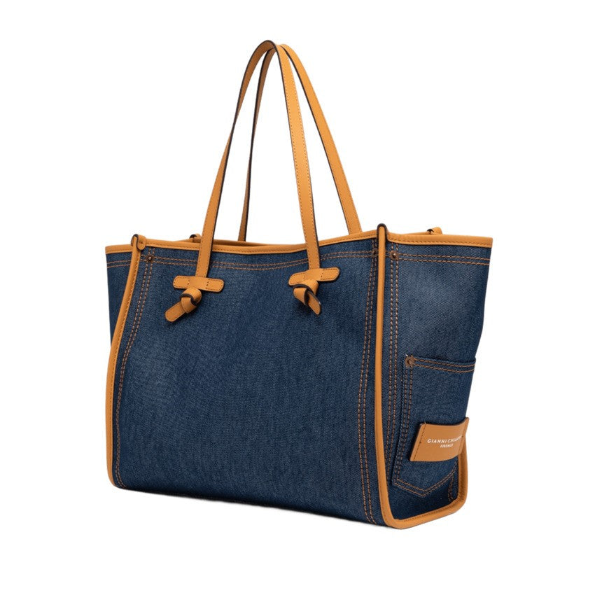 Marcella Canvas Handbag With Leather Trim And Pouch