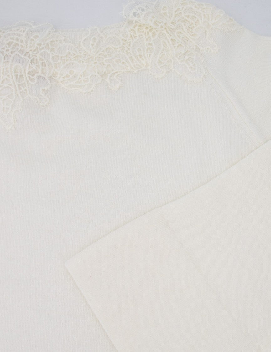 Ermanno Scervino Lace-Detail Jersey Jumper With Relaxed Fit