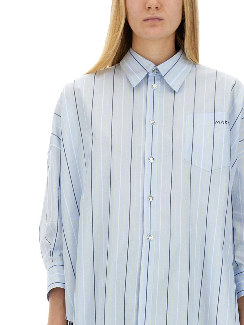 Marni Asymmetrical Striped Shirt