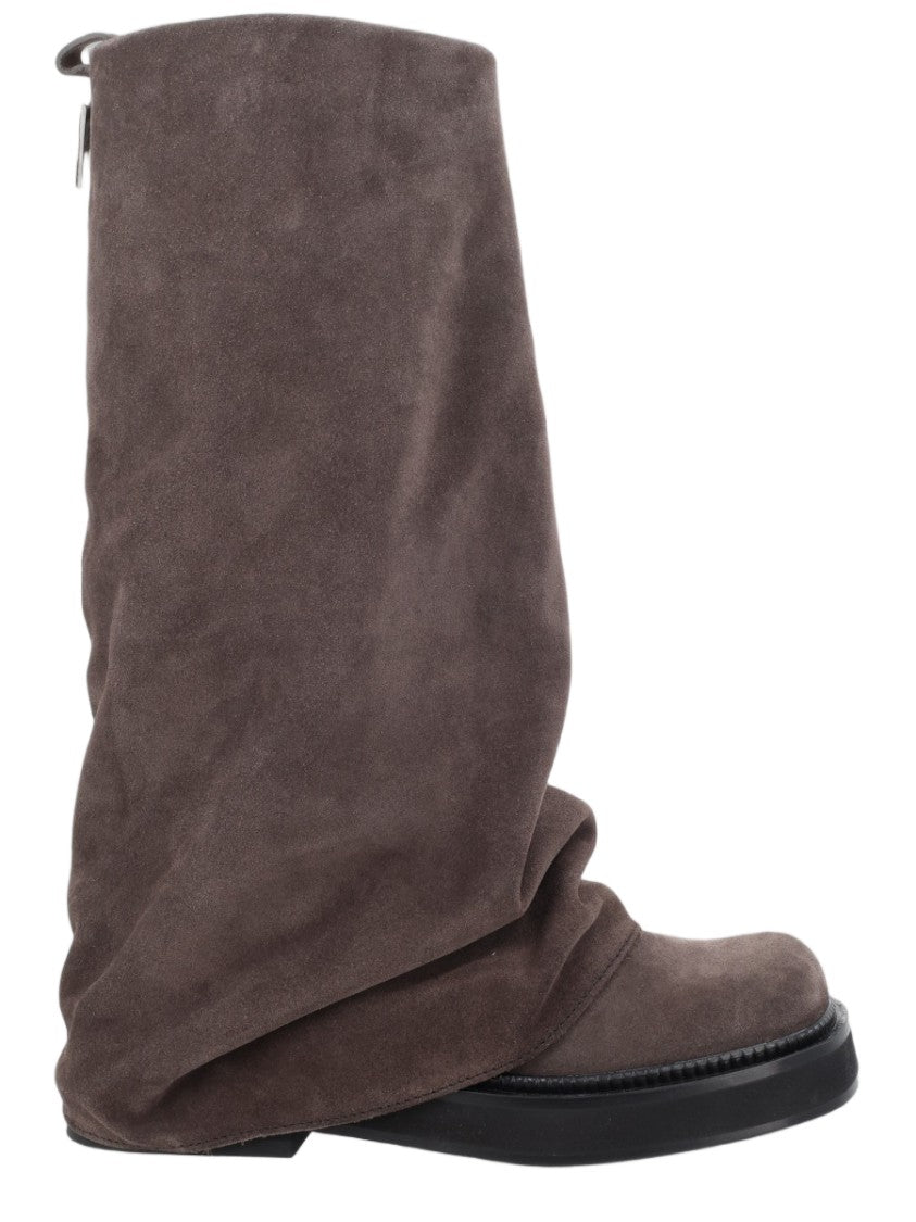The Attico Slouchy Brown Suede Mid-Calf Boots