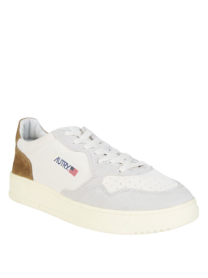 Autry White Medalist Low Grey Suede Sneakers