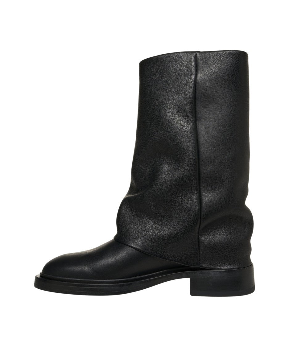 Copenaghen Smooth Leather Ankle Boots With Slouched Shaft