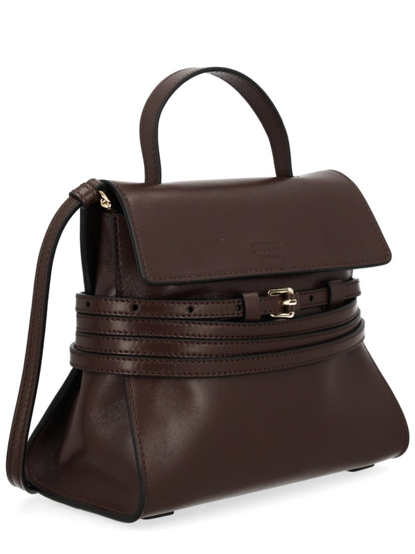 Moschino Tie Me Small Calfskin Handbag