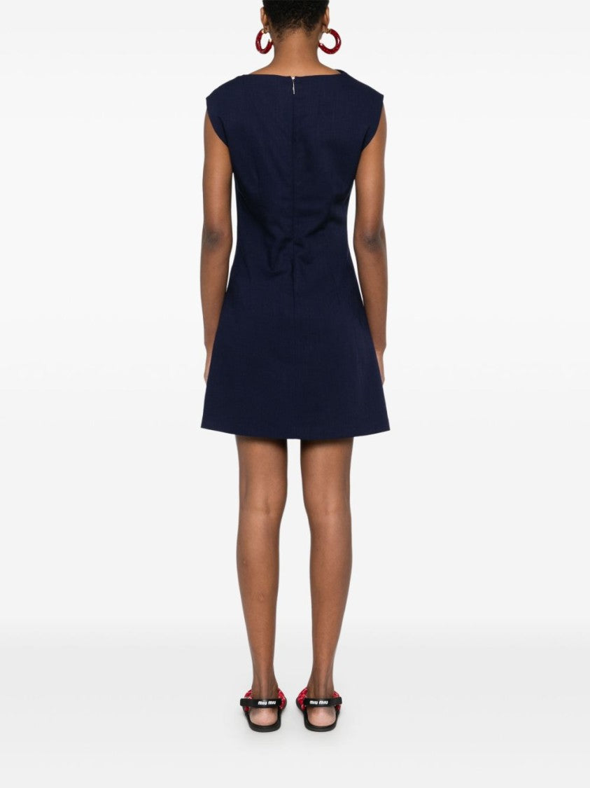 Msgm Asymmetric Neck Sleeveless Viscose Dress