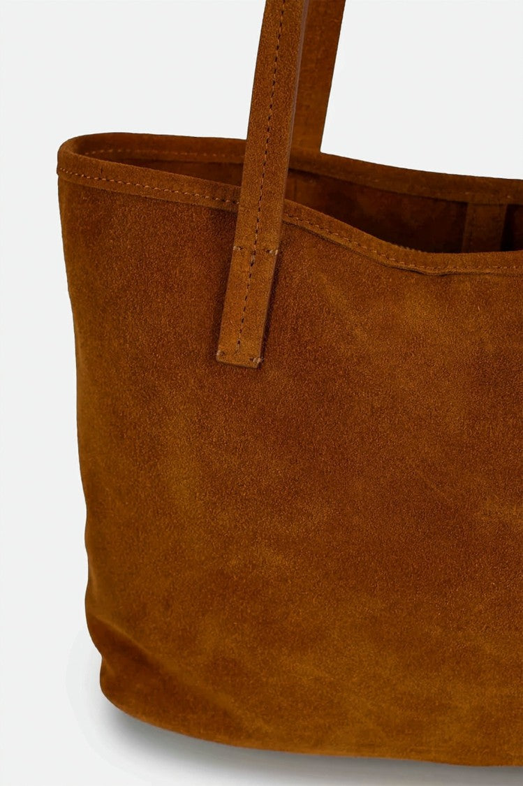 Mc2 Saint Barth Rectangular Suede Tote Bag With Embossed Logo