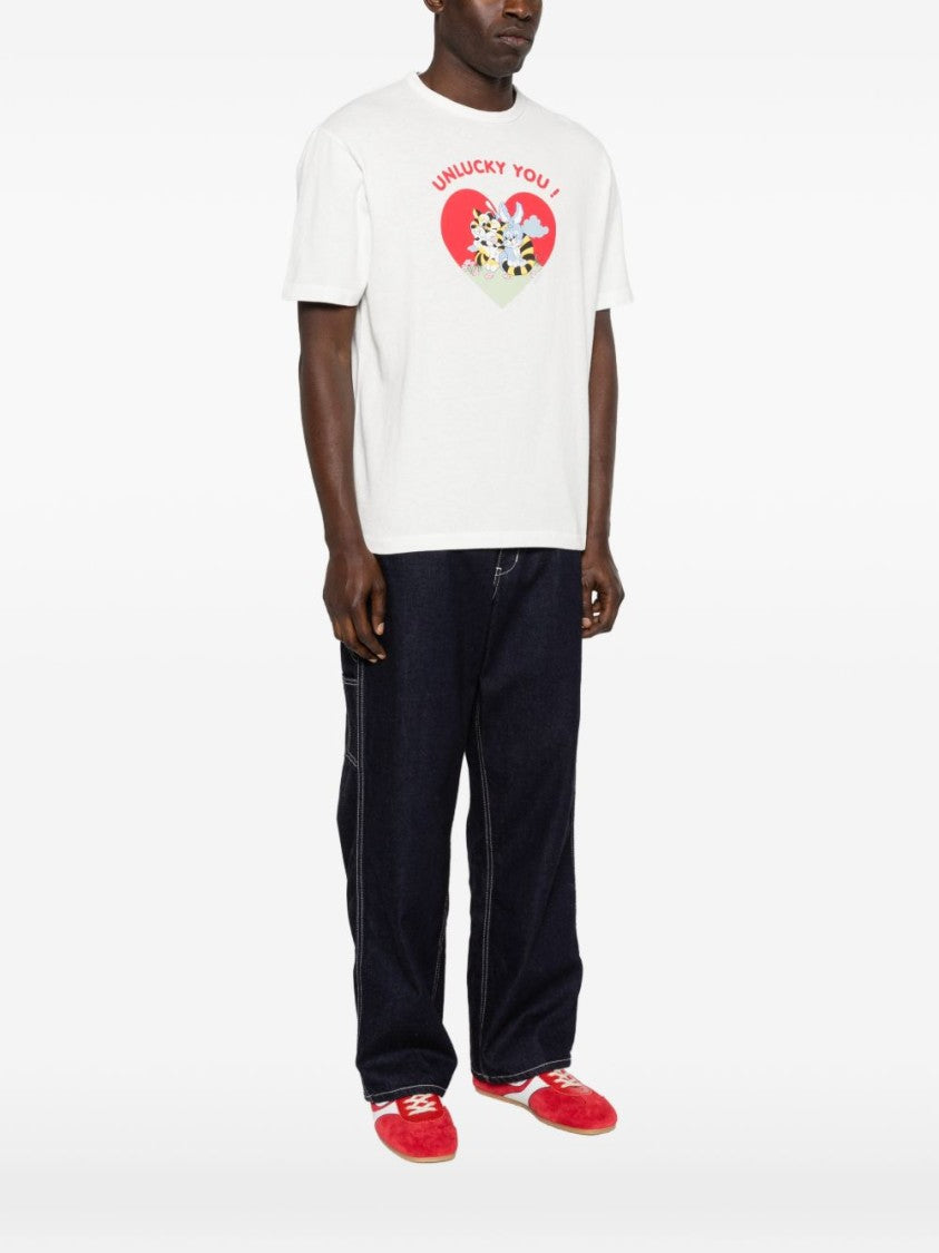 Kenzo White Short-Sleeve T-Shirt With Playful Tiger