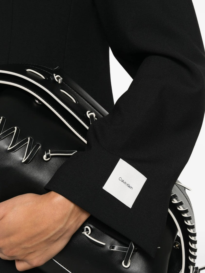 Calvin Klein Black Cinched Waist Tailored Blazer