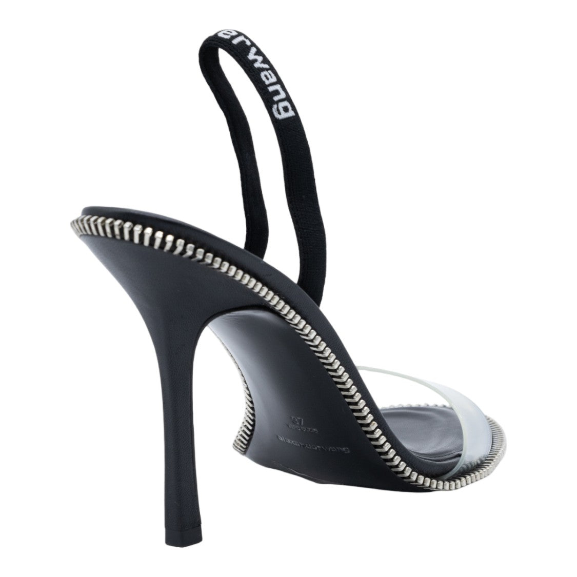 Alexander Wang Black Stiletto Sandals With Transparent Strap