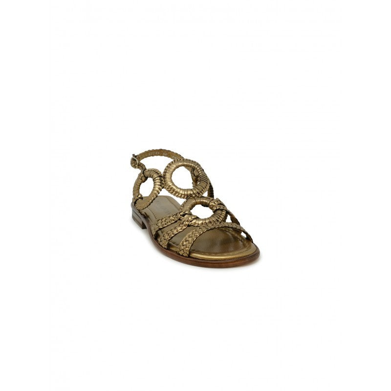 Pons Quintana Bronze Leather Tina Flat Sandals