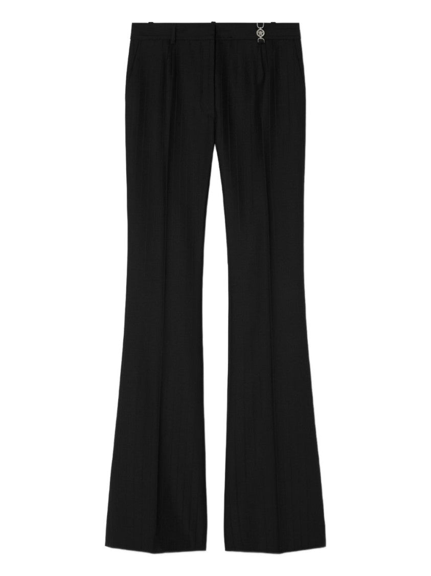 Versace Flared Black Trousers With High Waist