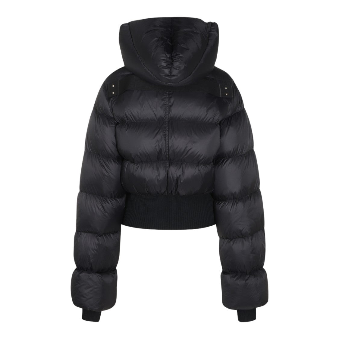 Rick Owens Cropped Puffer Coat With High Collar And Hood