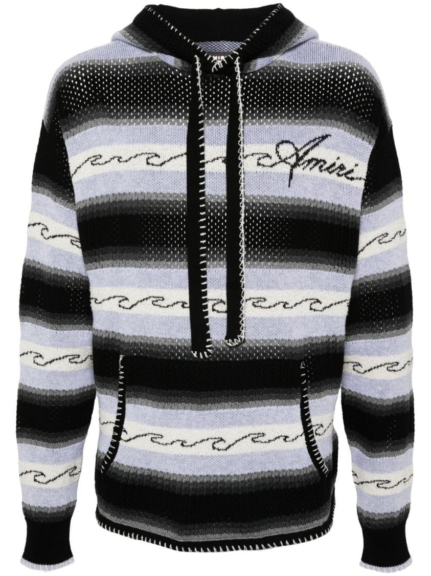Amiri Striped Knitted Hoodie