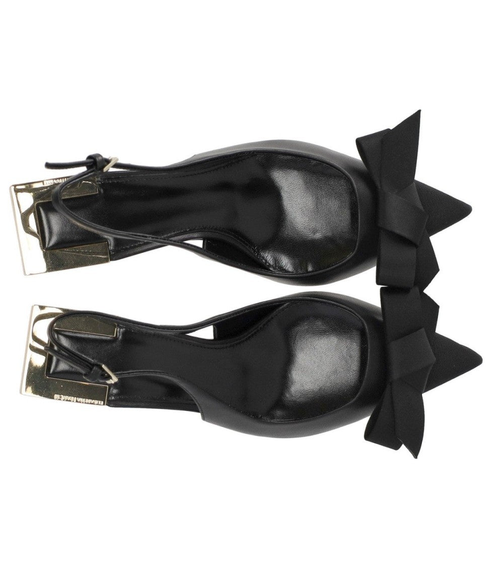 Elisabetta Franchi Black Slingback Pump With Bow