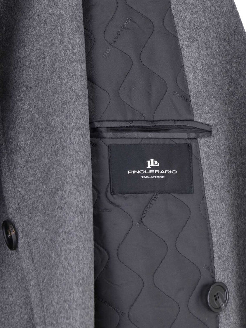 Tagliatore Grey Rupert Double-Breasted Cashmere Coat
