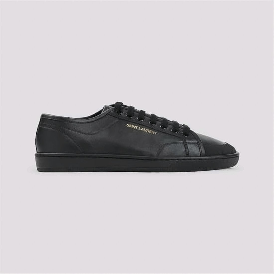 Saint Laurent Minimalist Black Calf Leather Low-Top Sneakers