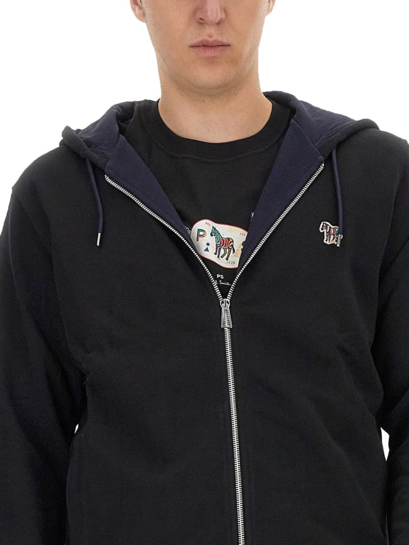 Ps Paul Smith Playful Zebra Patch Black Hoodie