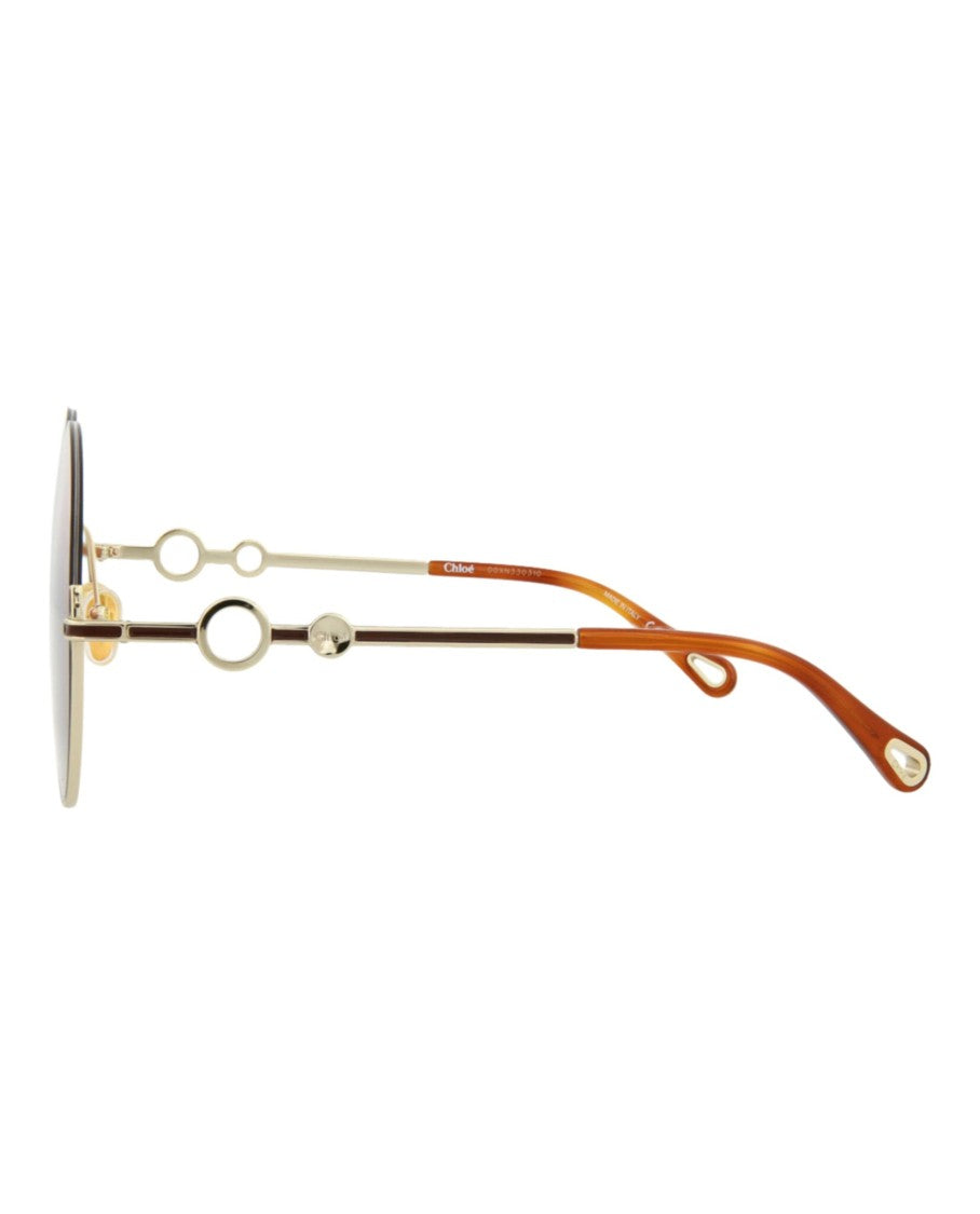 Chloé Round-Frame Metal Sunglasses