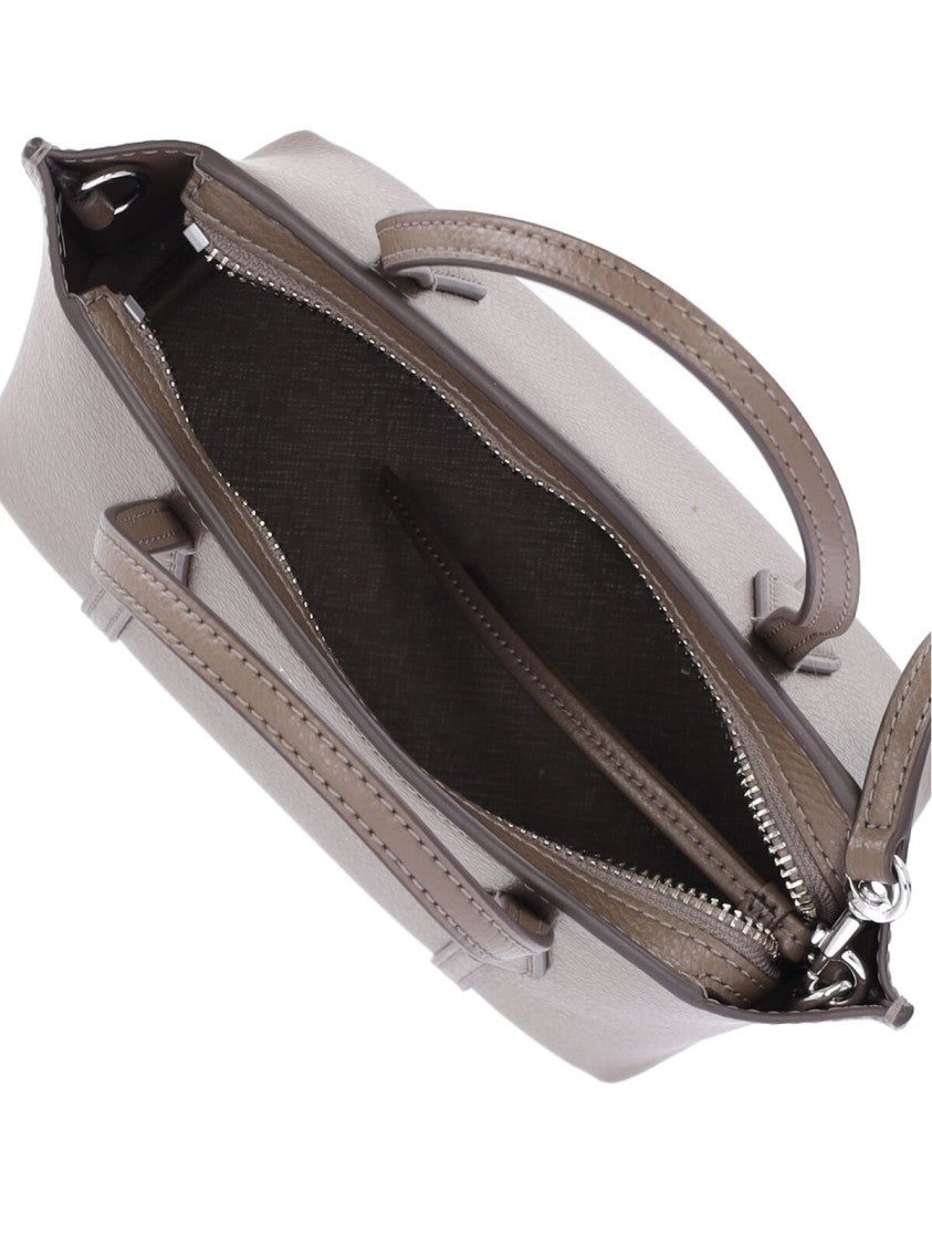 Tory Burch Rectangular Structured Handbag With Textured Leather Finish