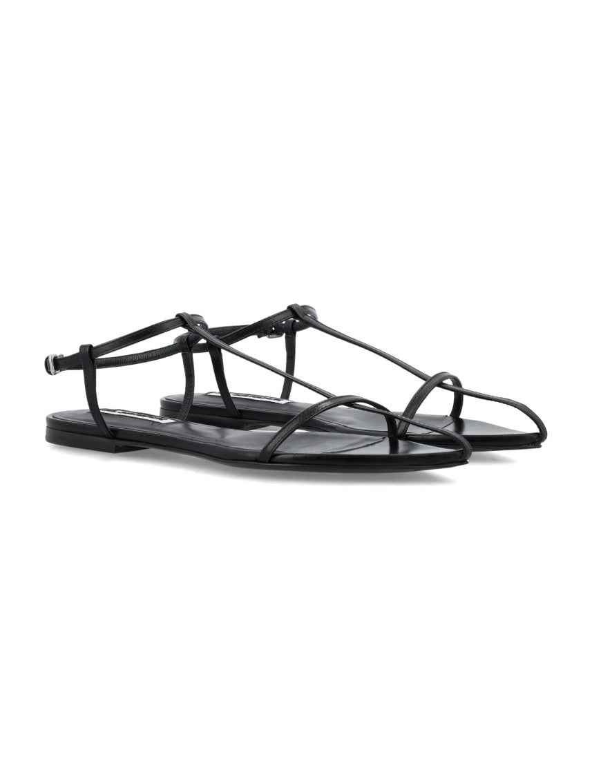 Jil Sander Leather Pointed Flat Sandals