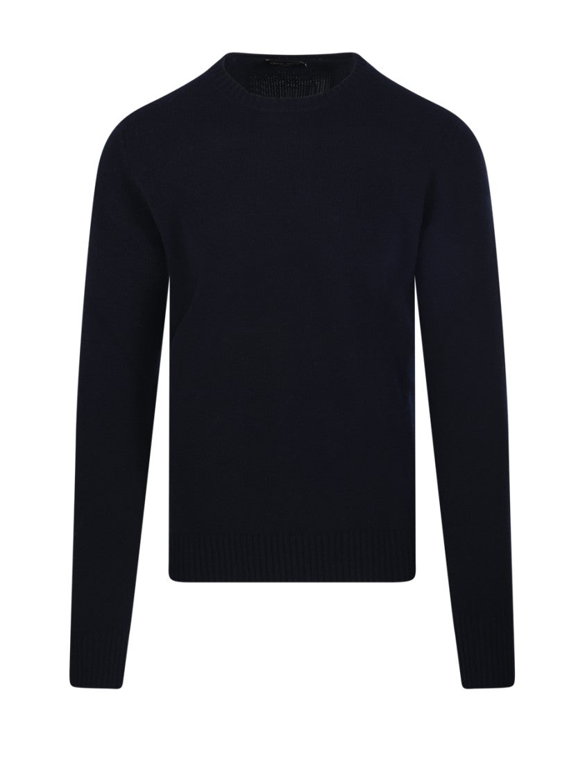 Roberto Collina Refined Round Neck Black Sweater