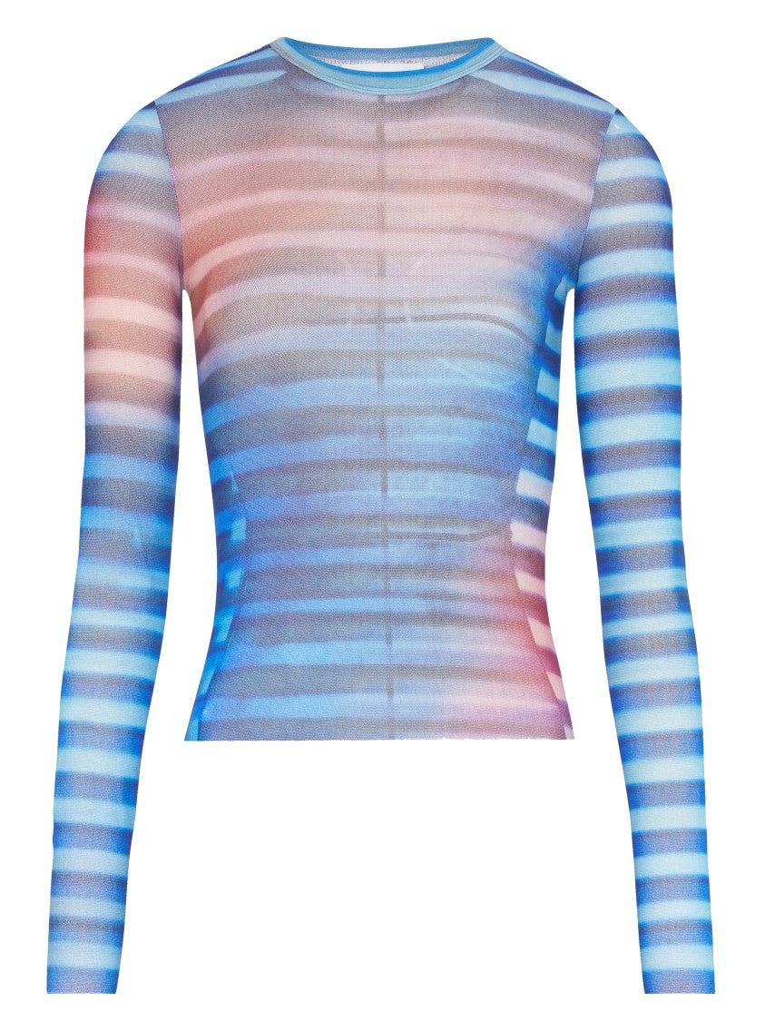 Jean Paul Gaultier Air Print Mesh Long Sleeve Shirt
