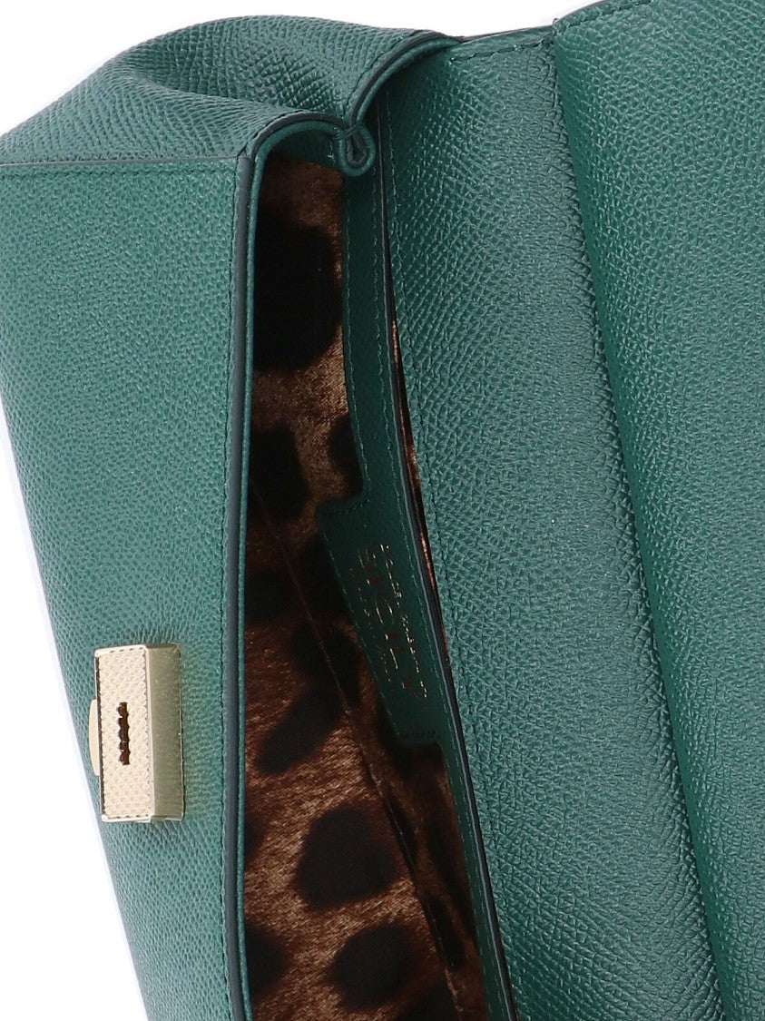 Dolce & Gabbana Sicily Green Small Calfskin Shoulder Bag